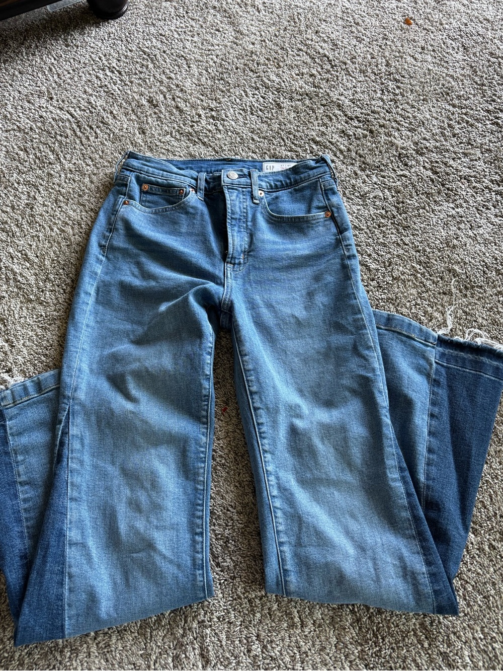 GAP Women's Blue Denim Jeans - Classic High-Rise Bootcut